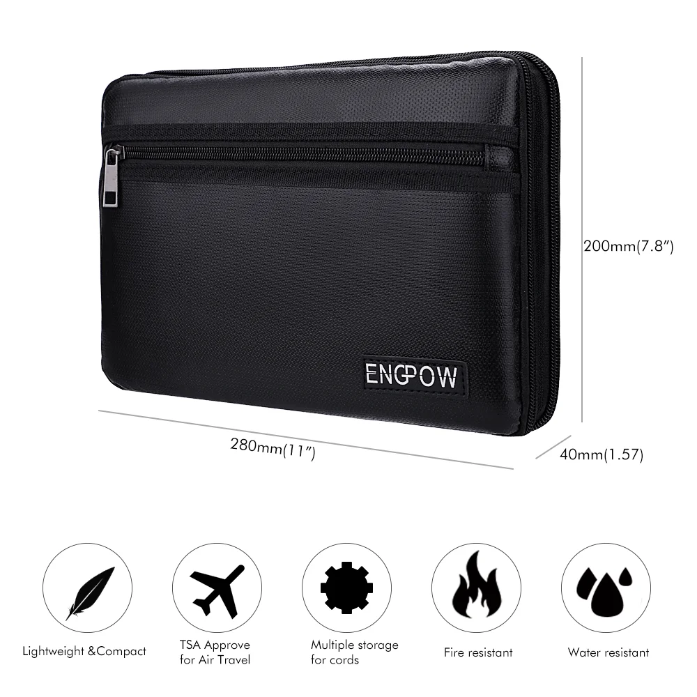 ENGPOW Electronics  Charger Cable USB Organizer Pouch Special Purpose Bags for Travelling Wire Storage Bag Prevent Clutter