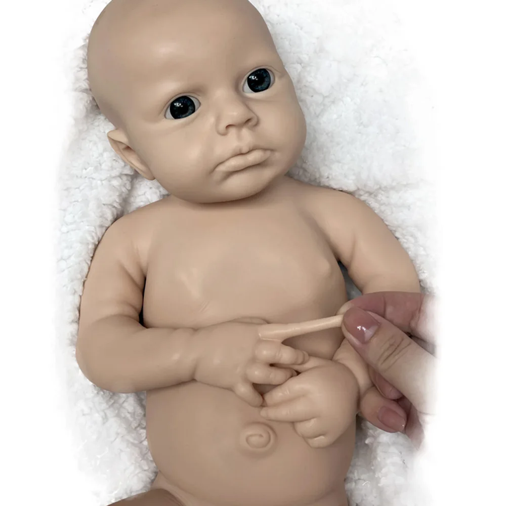 Attyi 18in Loulou Baby Boy Full Solid Silicone Reborn Doll Handmade Painted/Unpainted Newborn Baby Dolls