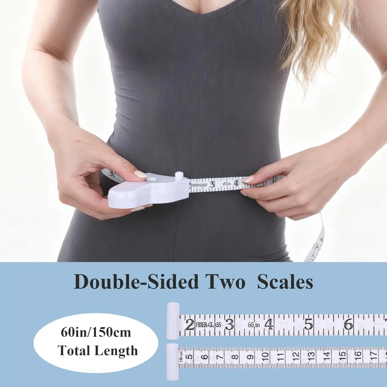 150CM Automatic Retractable Body Tape Accurate Fitness Arm Chest Waist Caliper Centimeter Inch Measure Tape White/Black Tool