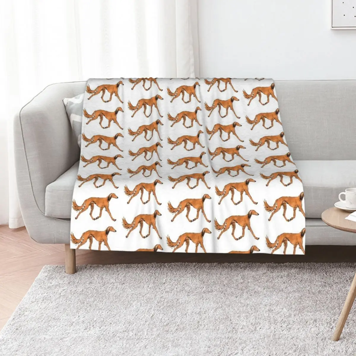 Saluki Throw Blanket Shaggy Furry Bed Camping Beach Soft Blankets