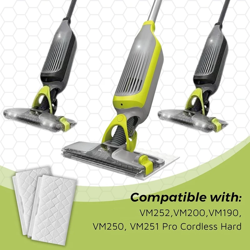 12 عبوة من وسادات استبدال VACMOP لممسحة مكنسة Shark VM200 VM190 VM250، مكنسة أرضية صلبة وعبوات وسادة ممسحة