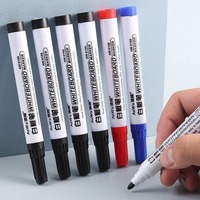 4/8Pcs Black Erasable Whiteboard Pen, Red Blue Easy to Wipe Large Head Pen, Large Capacity Glass Note Pen, Whiteboard Marker Pen