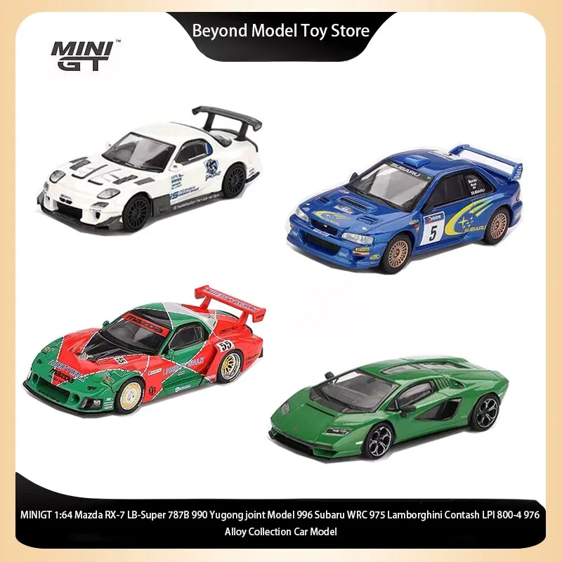 

MINIGT 1:64 Mazda RX-7 LB-Super 787B 990 Yugong шарнирная модель 996 Subaru WRC 975 Lamborghini Contash LPI 800-4 976 Alloy Collectio