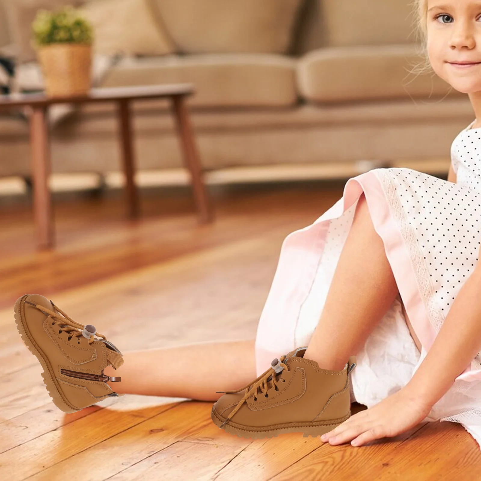 

1 пара детских ботинок, стильные детские ботильоны из искусственной кожи, нескользящая повседневная обувь на шнуровке для мальчиков и девочек, детская обувь для малышей