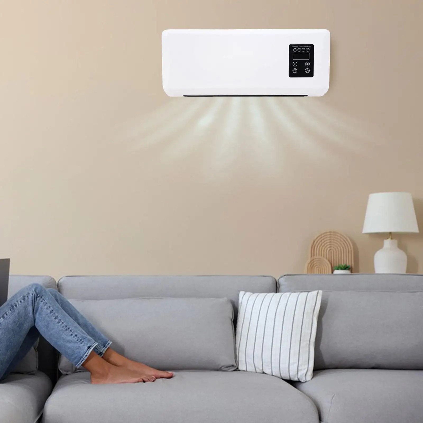 سخان الجدار كتم 1500 واط 8H الموقت منخفضة الضوضاء التدفئة السريعة سخان كهربائي شاشة LCD للشقة المنزلية مكتب المرآب RV