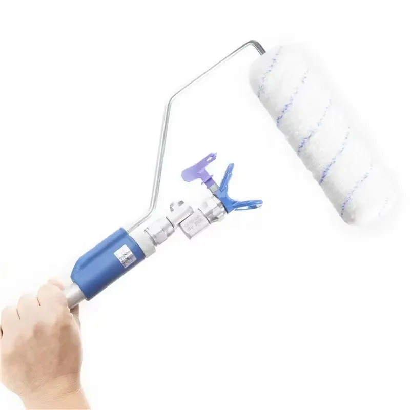 Airless Paint Roller Brush Kit High Pressure Spray Gun Attachment Time Saving Painting Tool for Wall Ceiling Home Renovation