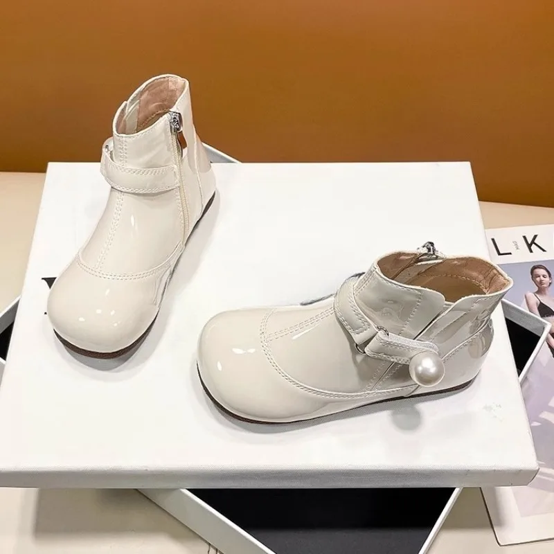 

Детские ботильоны, осенне-зимняя обувь для девочек, британский стиль, детские ботинки принцессы на плоской подошве для верховой езды, детские ботинки для выступлений