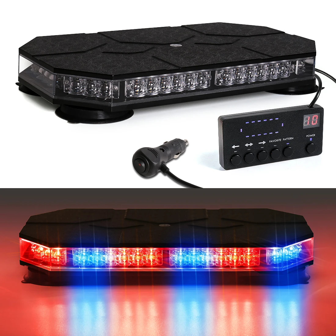 42 LED Car Roof Top Strobe Lights For Truck Ambulance Snow Plow With Controller Emergency Warning Safety Beacon Magnetic Mount