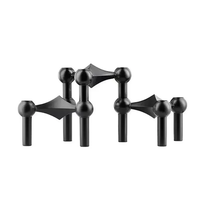 Metalen Moleculaire Structuur Kaarshouder Noordse Zilveren Kandelaar Middelpunt Woonkamer Decoratie Cadeau Home Decore Kandelaar