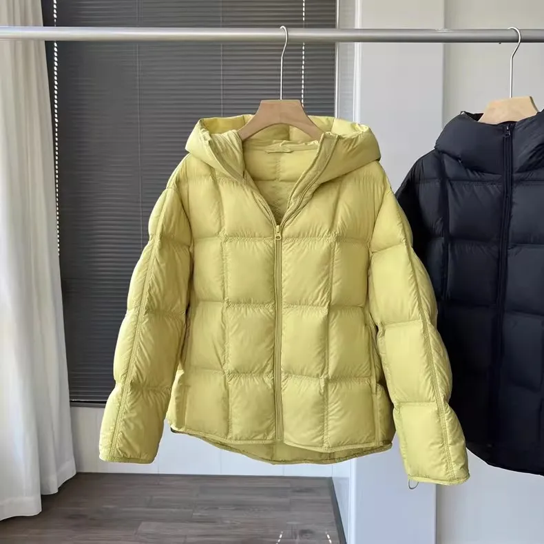 

Зимняя куртка-пуховик с капюшоном, 90% белый утиный пух, стильная, пушистая и теплая верхняя одежда