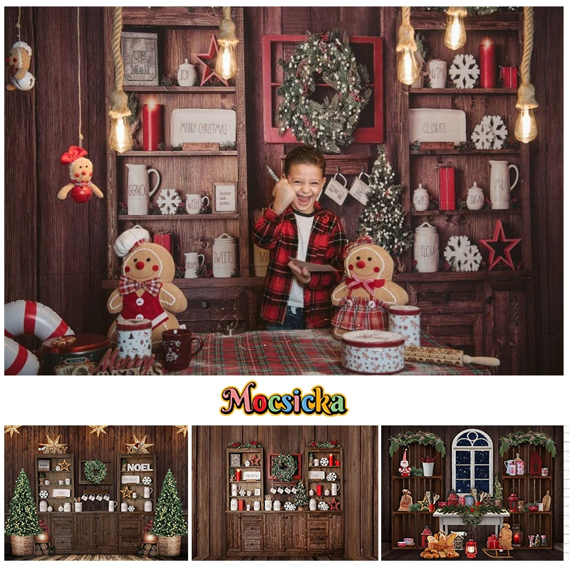 

Mocsicka Indoor Christmas Kitchen Backdrop For Children Portraits Family Photography Birthday Party Xmas Tree Decor Photo Studio