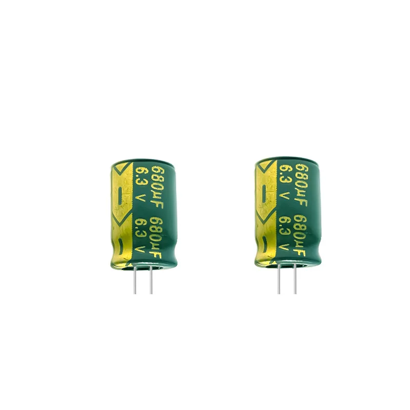 40pcs 6.3V 680uF Electrolytic Capacitor High Frequency Low ESR Long Life Green Gold 8x12mm for Power Supply