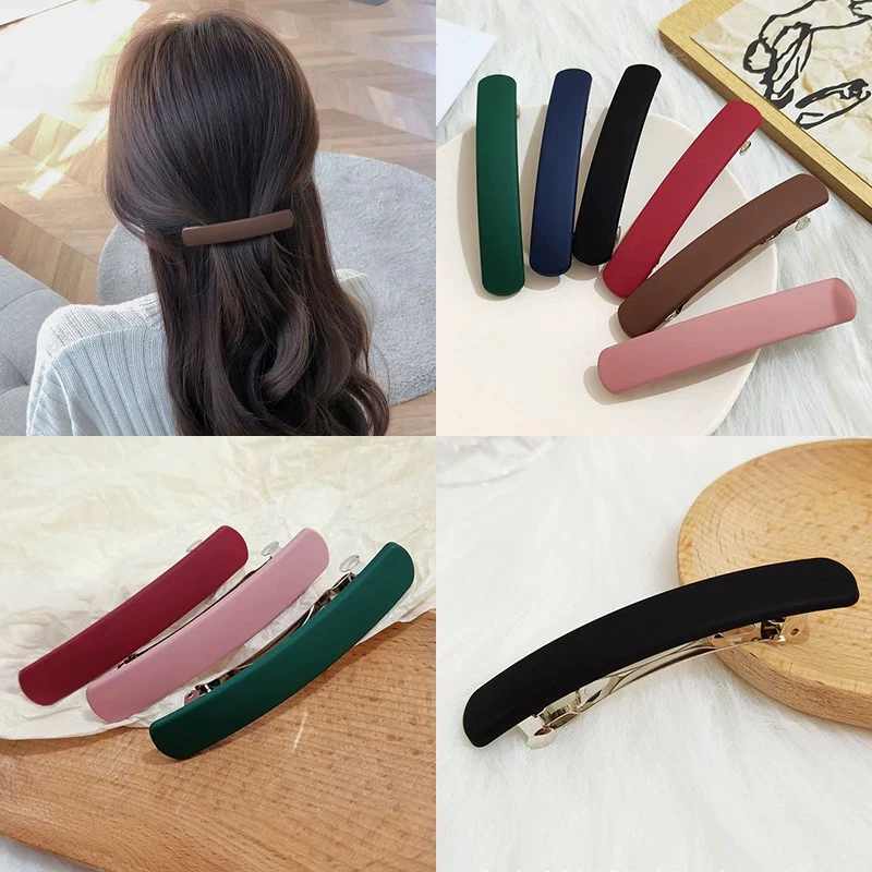 Korean Solid Acrylic Hair Clip Matt Color Barrette Geometric Hair Pin Grip Elegant Hair Holder Hair Clips Accessories Headwear