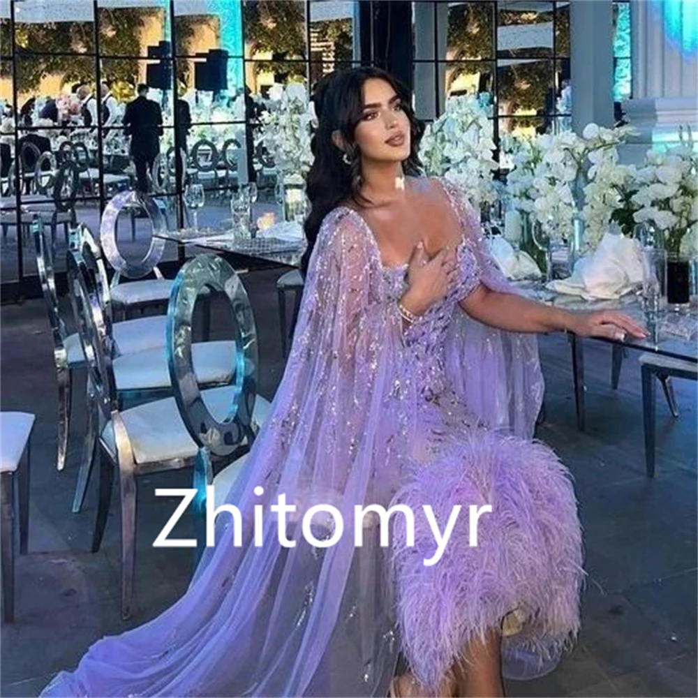 Customized Prom Dress Intricate High Quality Square Sheath Party Dresses Paillette / Sequins Tulle Tassel Anke Length Charmeuse