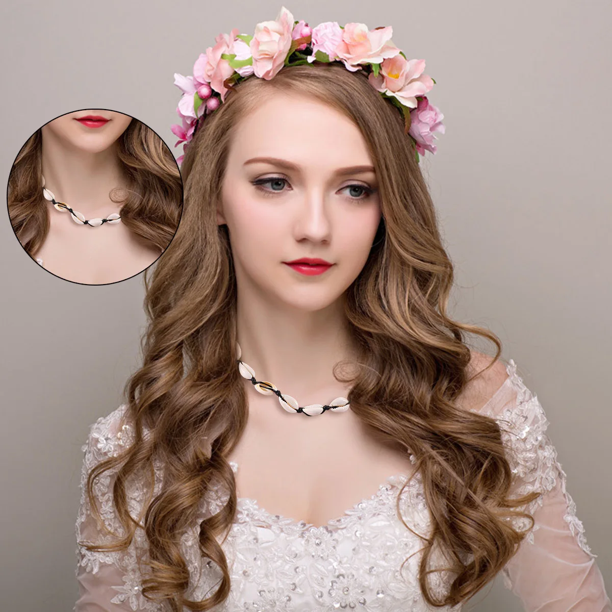 

Natural Shell Necklace Pendant Chain Jewelry for Women Girls Ladies Black Lightweight Comfortable Wear Unique Design Party Gift