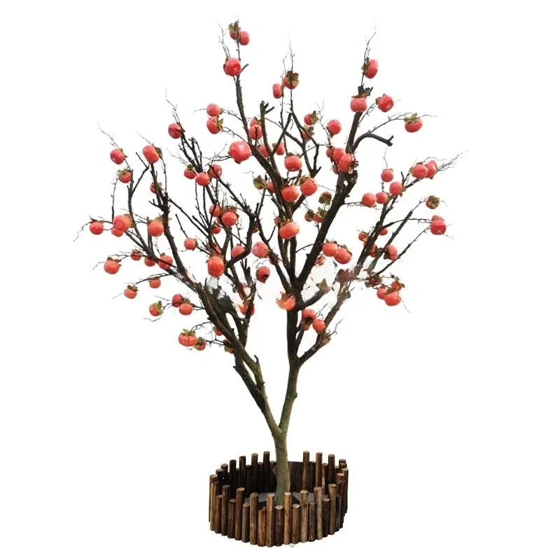 Simulation persimmon tree, new Chinese style restaurant club, Japanese style, restaurant plant landscaping interior decoration