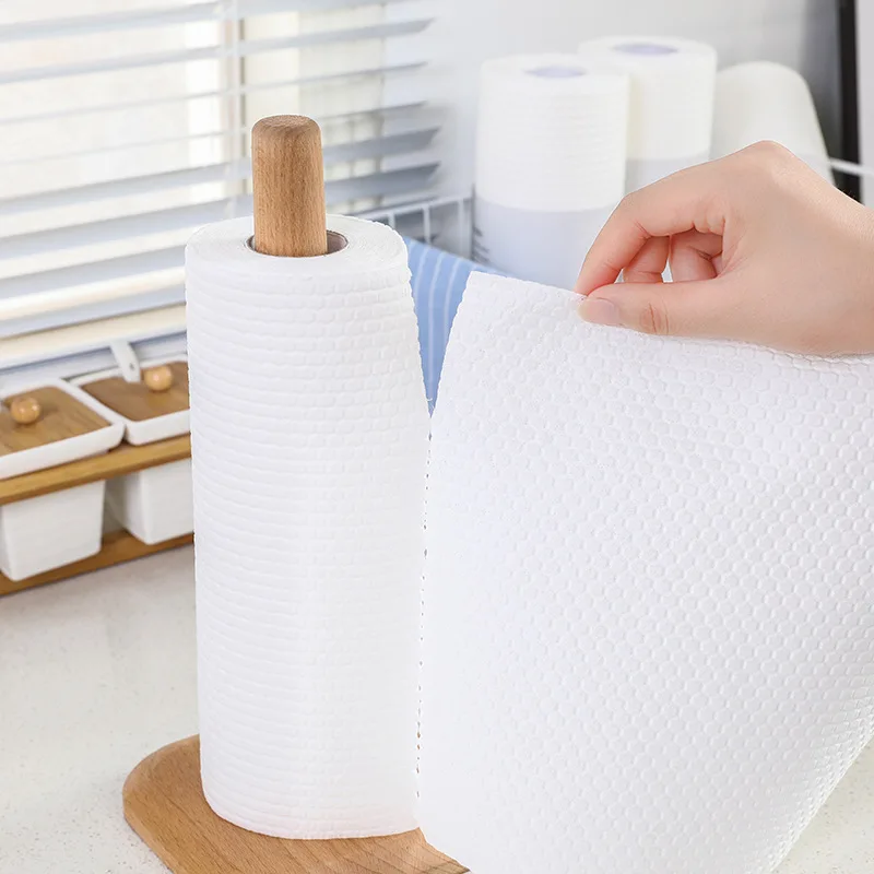 50sheets/roll Disposable Dishwashing Paper Wood Pulp Paper Cleaning Paper Towels Kitchen Gadget Household Supplies