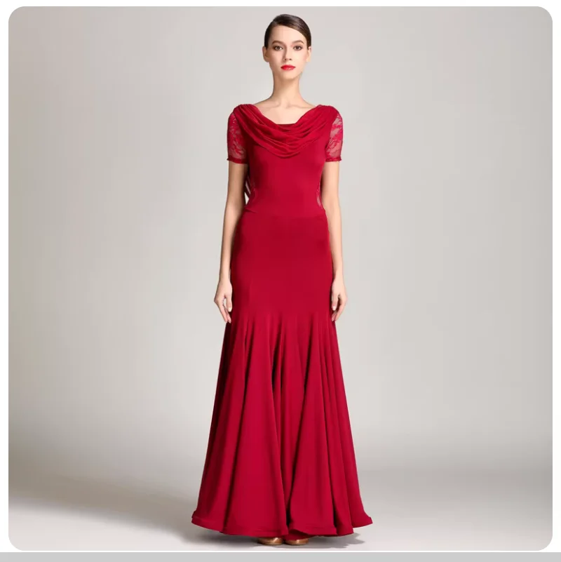 

Adult Modern Dance Wear International Standard Dance Practice Full Skirt Dress
