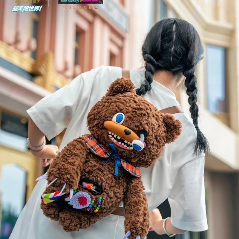 

Оригинальный Пекин Universal Studios 2025, Хэллоуин Hamikuma, коричневый мех, рюкзак с плюшевым мишкой, подарки для девочек