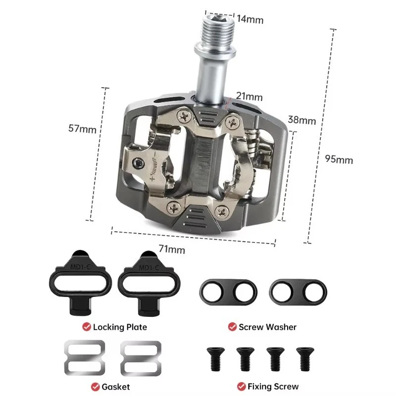 High-quality men's and women's pink pedal bearings, mountain/road bike pedals, self-locking bicycle pedals