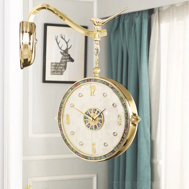 Aesthetic Bathroom Wall Clocks Round Silent Chinese Restaurant Simple Mechanism Clock Wall Vintage Reloj De Pared Home Decor