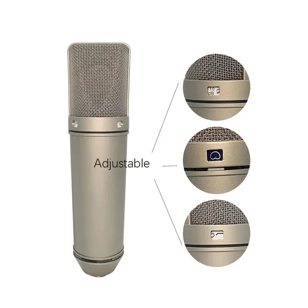 U87AI Top of the Line Microphone, Cardioid/O-Shaped / 8-Shaped Directional, Professional condenser Microphone for Recording Stud