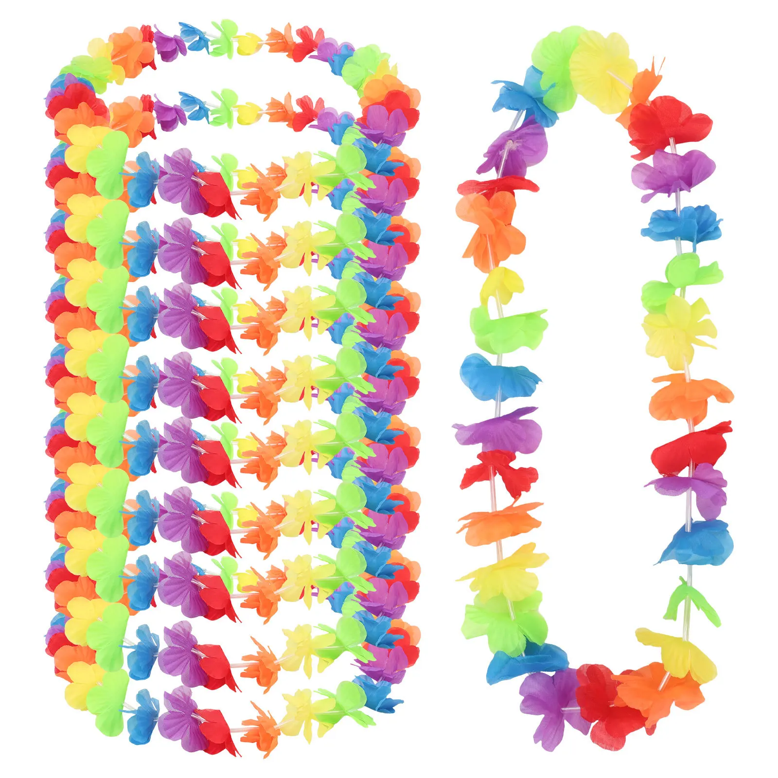 

10Pcs Sunflower Wreath Neck Pendant Floral Garland Neck Ring for Wedding Beach Party Hawaiian Costume Photo Prop Accessories