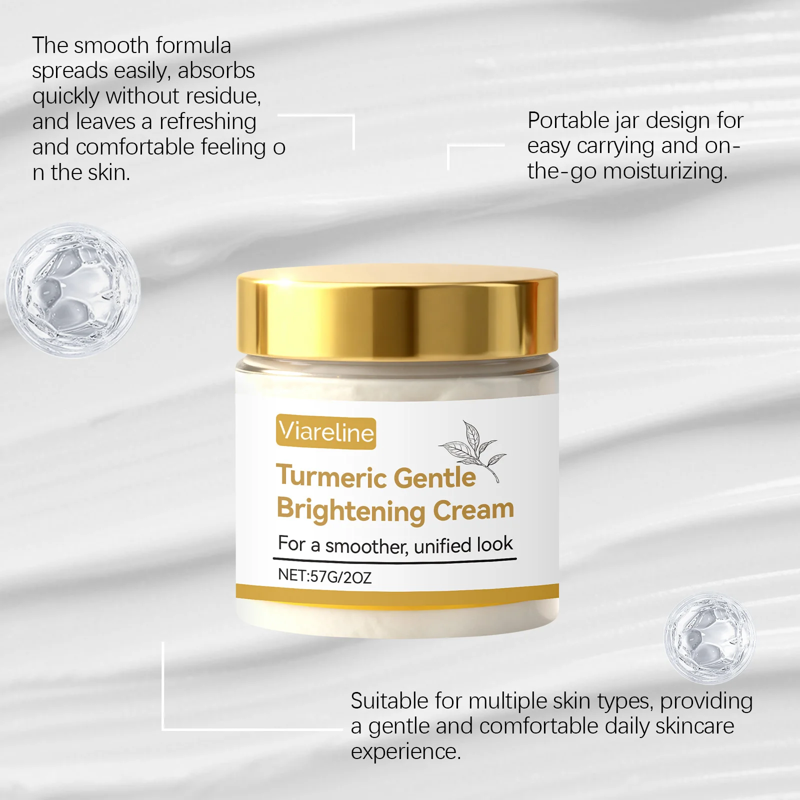 Turmeric Moisturizing Cream Firming Revitalizing Brightening Repairing Smoothing Lightening Fade Fine Lines Hydrating Face Cream