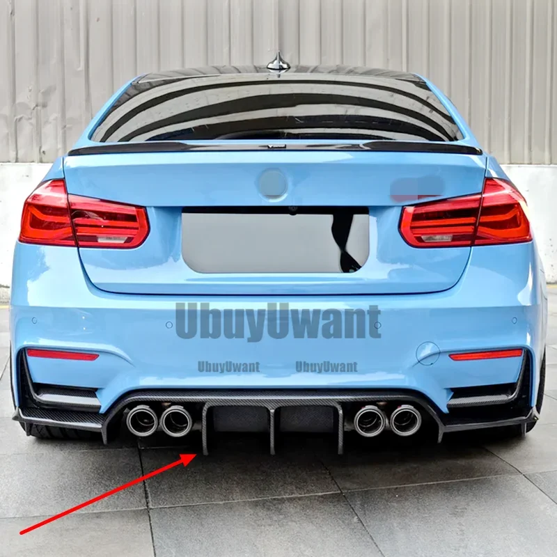 For BMW 3 Series F30 Facelift AN M3 2012-2020 Rear Bumper Diffuser Lip Boot Spoiler Splitter Car Replacement Accessories 3 PCS