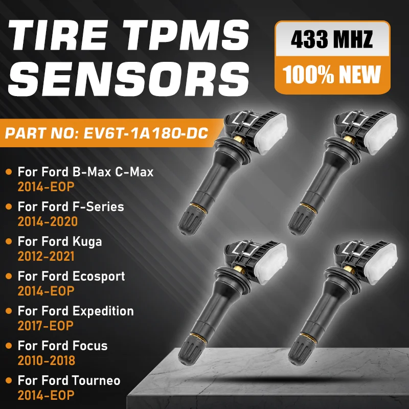 

For Ford B-Max C-Max Ecosport Escape Expedition F-150 Focus Tourneo Kuga 2012-2021 Car Tire Pressure Sensor TPMS EV6T-1A180-DC