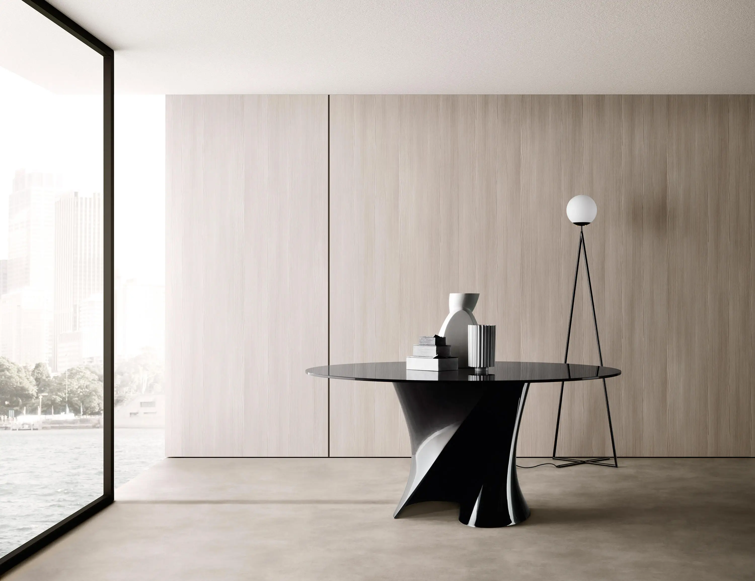 ✿q Italia Modern Style Furniture Fiberglass Round Shape Twist Rotation Stable Dining Room Table