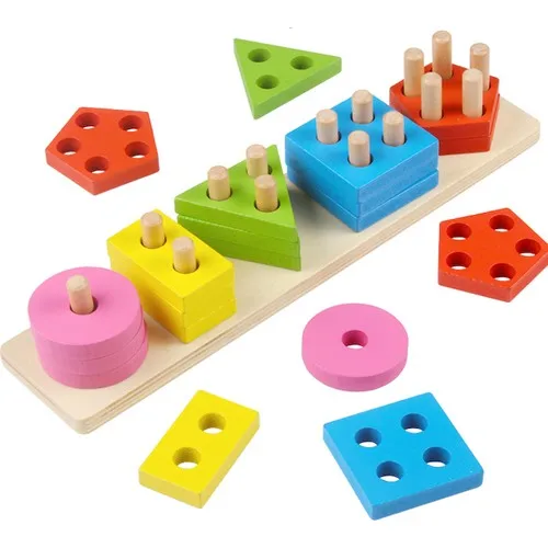 Baby Child Montessori Wooden Educational Toy Real Wood