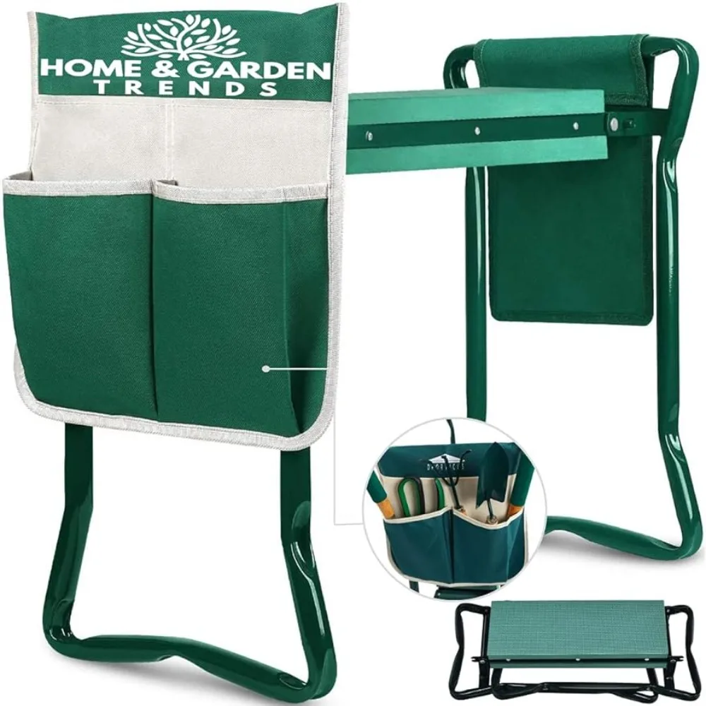 

H&GT Garden Kneeler and Seat, Foldable Garden Stool Heavy Duty Gardening Bench Kneeling and Sitting Prevent Knee & Back Pain