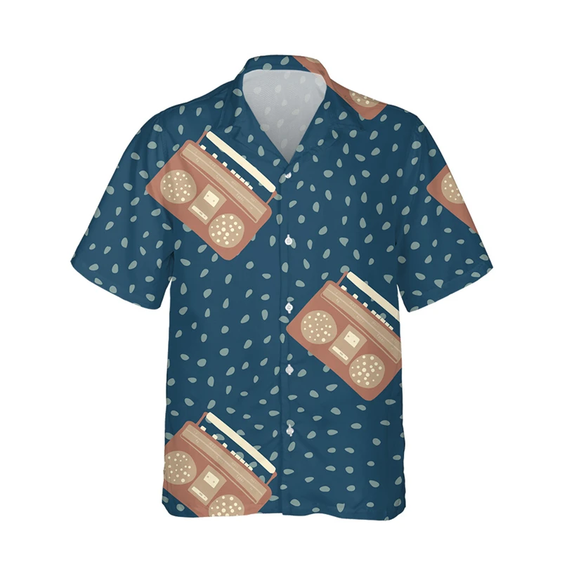 Camisa havaiana com estampa em 3D masculina e feminina, blusa solta, camiseta respirável, manga curta, moda divertida, verão, 2024