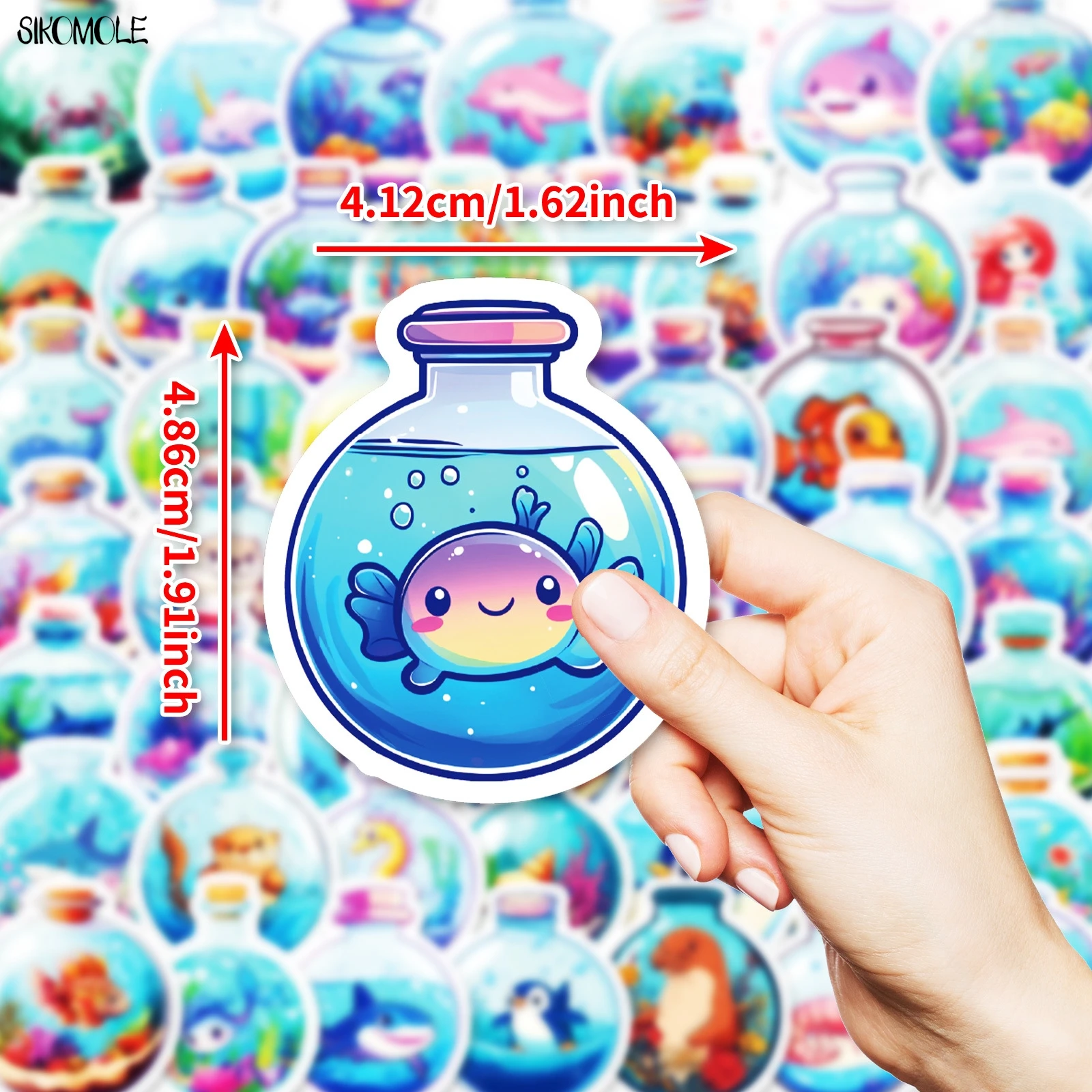 10/30/50PCS การ์ตูนสัตว์ทะเลขวด PVC Graffiti สติกเกอร์ความงาม INS DIY ตกแต่งของเล่นเด็กกระเป๋าเดินทางสติกเกอร์แพ็ค