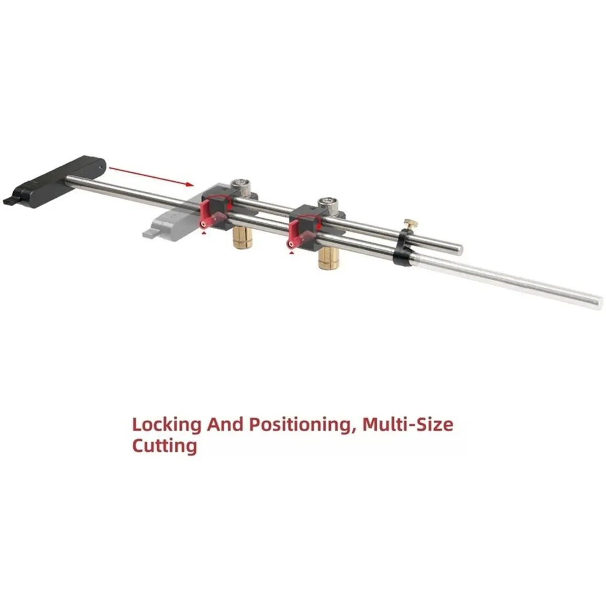 Woodworking Fixed-Length Cutting Track Stop Adjustable Repeat Stop with Scale for Woodworking Tables and Track Saws