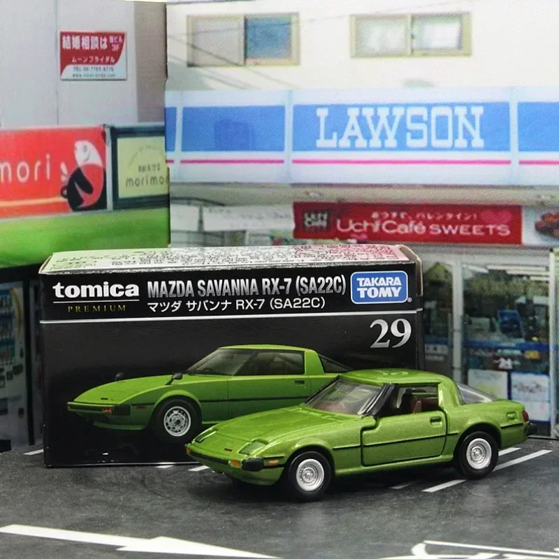 TAKARA TOMY Tomica Mini coche de aleación de simulación caja negra TP29 Mazda RX-7 coche deportivo coche pequeño para niños modelo de juguete colección de regalo