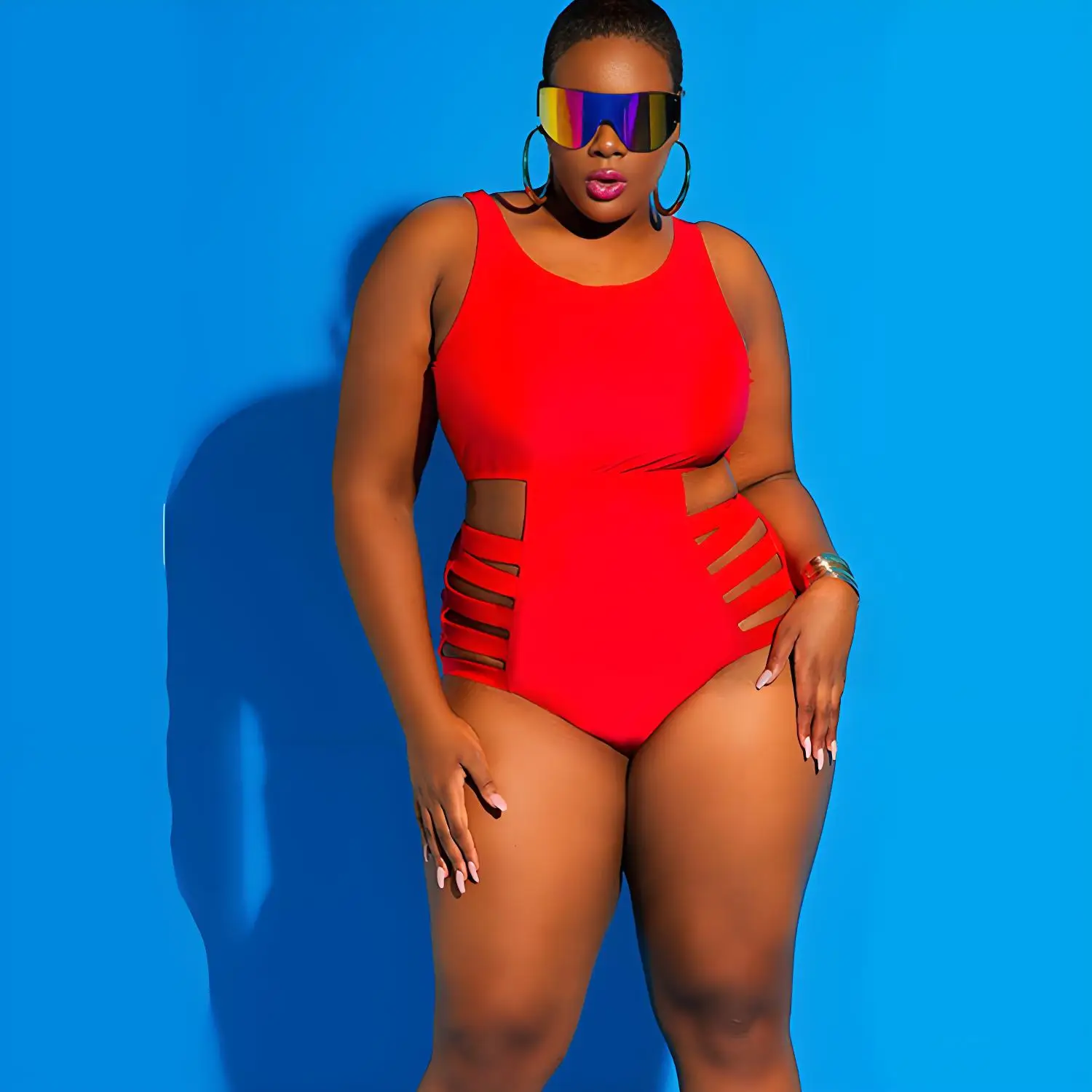 Stroje kąpielowe plus size jednoczęściowe bikini damskie duże rozmiary kostiumy kąpielowe dla puszystych kobiet odchudzające stroje plażowe dla osób o wysokiej wadze