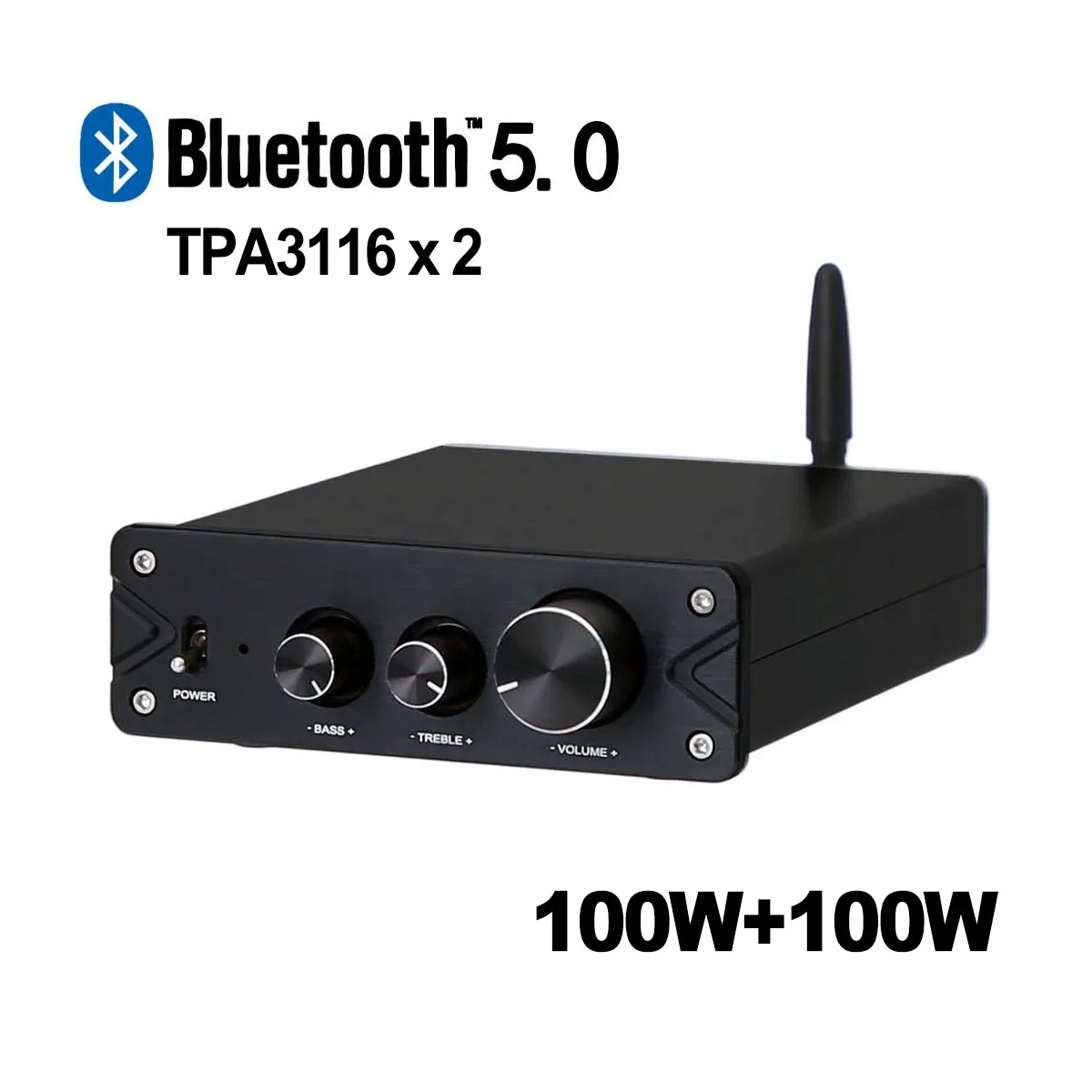 

100W*2 Bluetooth 5.0 Digital Power Amplifier 2.0 Sound Amplificador Speaker Home Audio Amp D100C TPA3116 Amplifier 100W+100W