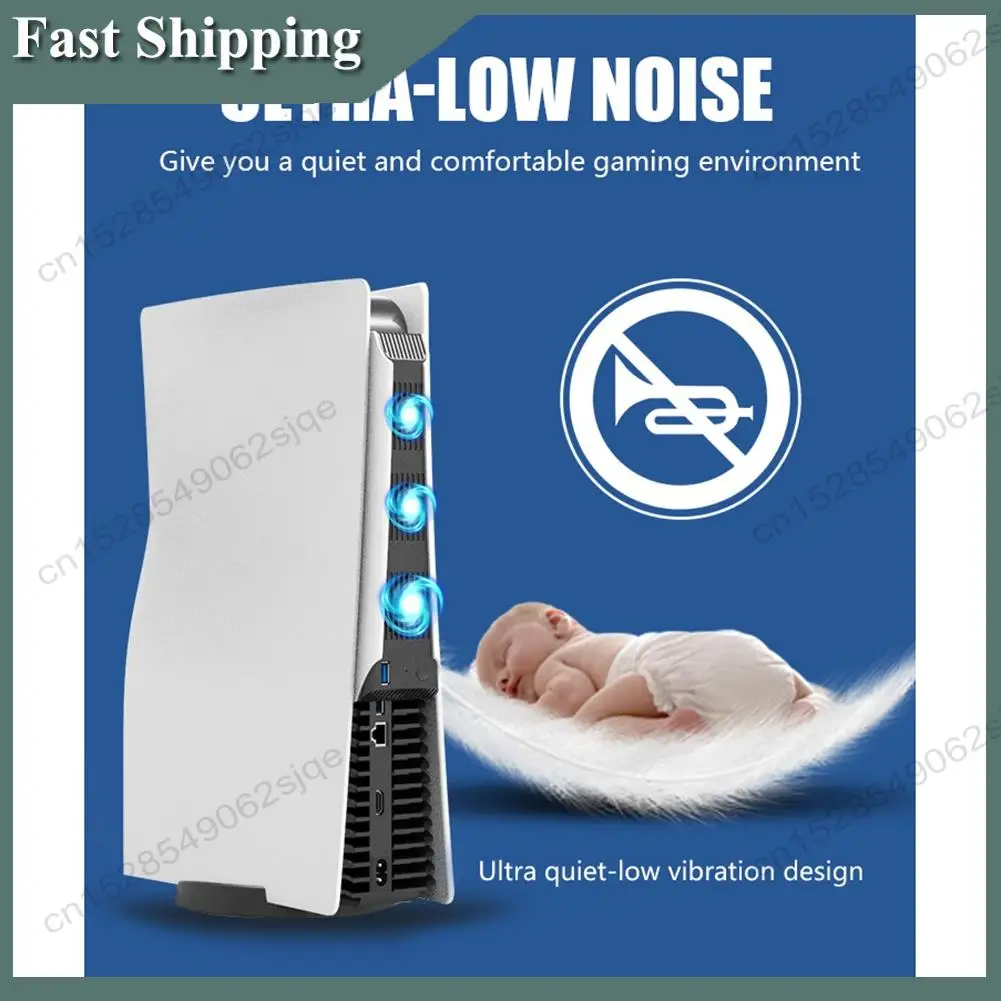 -ABKM Cooling Fan For Ps5 Console Temperature Exhauster USB External Cooler Fan For PS5 Digital Edition / Ultra HD Console