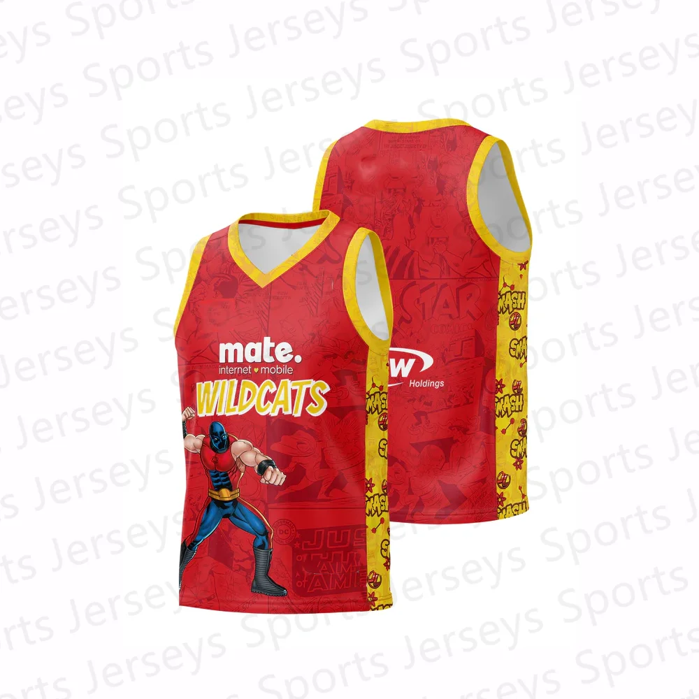 2024 New Australian Basketball Perth Wildcats Basketball Jersey Boy Cartoon Role Playing Vest Men Sports Basketball Jersey