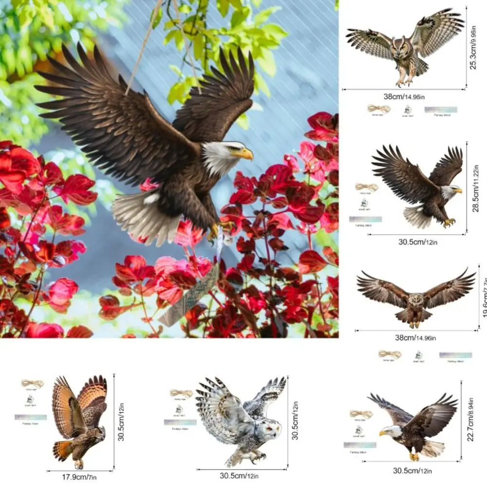 Wasserdichter Vogelschreck: Simulierte Eule mit reflektierendem Vogelabwehr-Anhänger und Glocke – Schädlingsbekämpfung zum Aufhängen für den Garten
