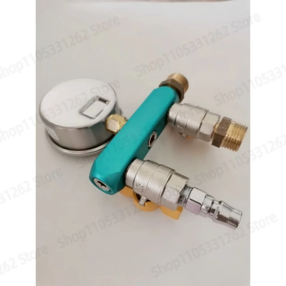 4 Way Pressure Gauge 16kg, Water and Air Pressure Tester for Pipe Leak Detection, Floor Heating and Plumbing Test Tool