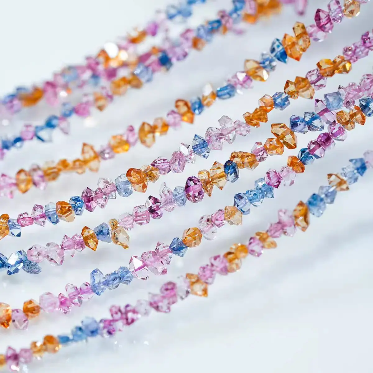 Herkimer Diamond Candy Color Baroque Faceted Loose Beads 3-7mm 37cm Wholesale for DIY Jewelry Necklace