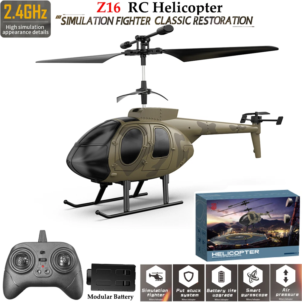 

Z16 RC Вертолет 2,4G 3,5CH 6-осевой гироскоп RC Самолет Воздушное давление Удержание высоты Электрическая военная модель Игрушки
