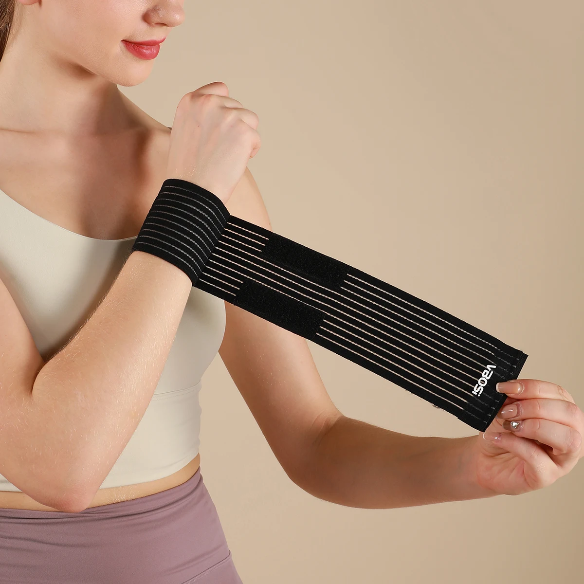 1 Stück elastisches, atmungsaktives Handgelenkband für Männer und Frauen, unterstützende Kompressionsbandage für Fitness und Sport