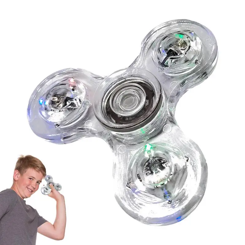 Crystal Finger Spinners Luminous LED Light Fidget Spinner Hand Top Glow In Dark Stress Relief Toys Kinetics Gyroscope For Childs