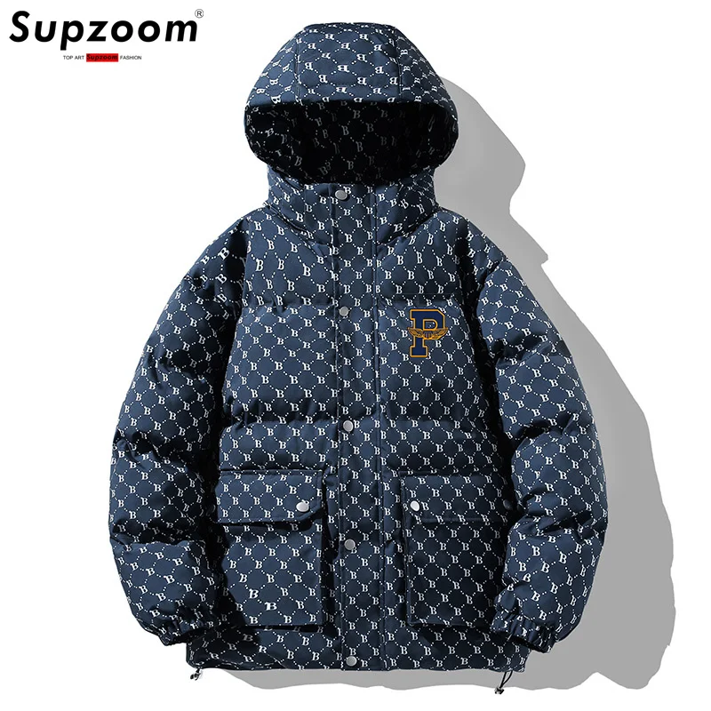 Supzoom 2025 Nový přírůstek Tisk Chléb Oblek Zimní bavlněný Pár Studené Oblečení S Kapucí Ležérní Pánské Bundy A Kabáty - náhled 5
