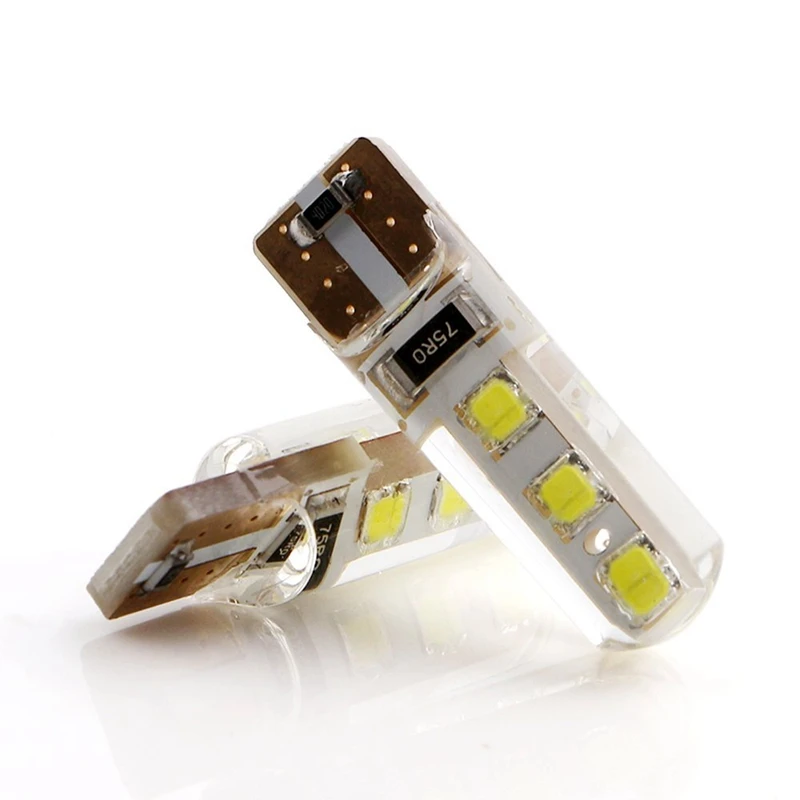 

10 х силиконовый корпус, светодиод 194 W5W 6SMD 1820, светодиодный габаритный фонарь, боковой задний фонарь, автомобильная лампа # LB139