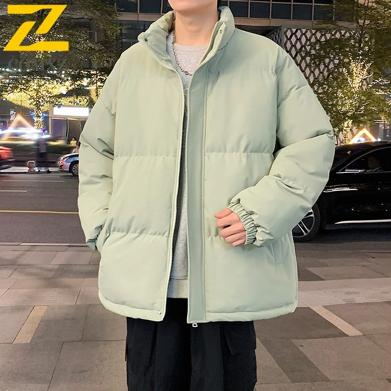 

COMXZ Stand Collar Casual Jacket for Men Outdoor Hike Wind Resistant Warm Parka High End Urban Style Cozy Light Winter New Coat